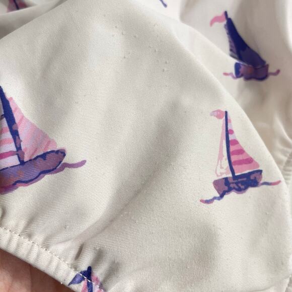 Sweet Honey Ruffle One Piece Swimsuit Sailboats Nautical Ocean Girls 6Y Summer - Picture 4 of 6